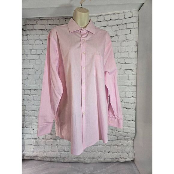 Van Heusen Mens Size 16 1/2 (32/33) Pink/White Check Button Up Dress Shirt - Picture 1 of 5